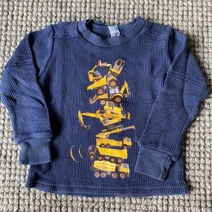 NWOT Navy Construction Trucks Waffle Tee (6M)